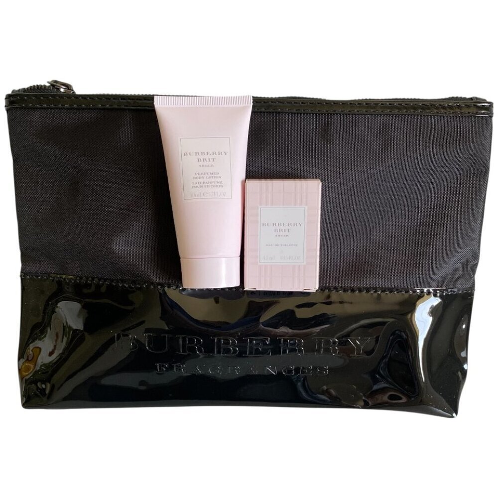 Burberry Brit Sheer Lotion EDT & Cosmetic Pouch Bundle